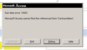 Microsoft Access Fehler 2450