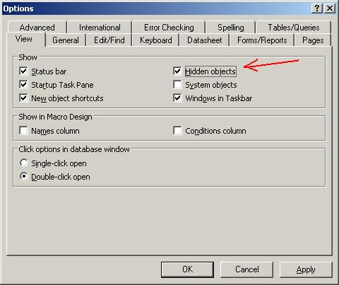 Anzeigen von Abfrage und Tabelle in MS-Access