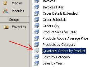 Anzeigen von Abfrage und Tabelle in MS-Access