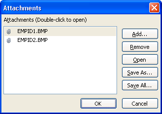 Hinzufügen eines Anhangs zu einer Tabelle