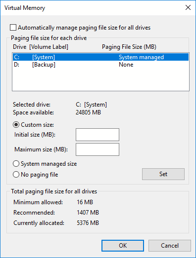 Paging-Datei erhöhen 3