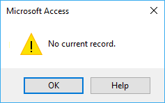 3021: Kein aktueller Datensatz Access