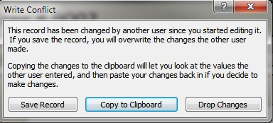 MS Access-Schreibkonflikt fehler