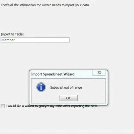 Subscript Außer Bereich Access Fehler