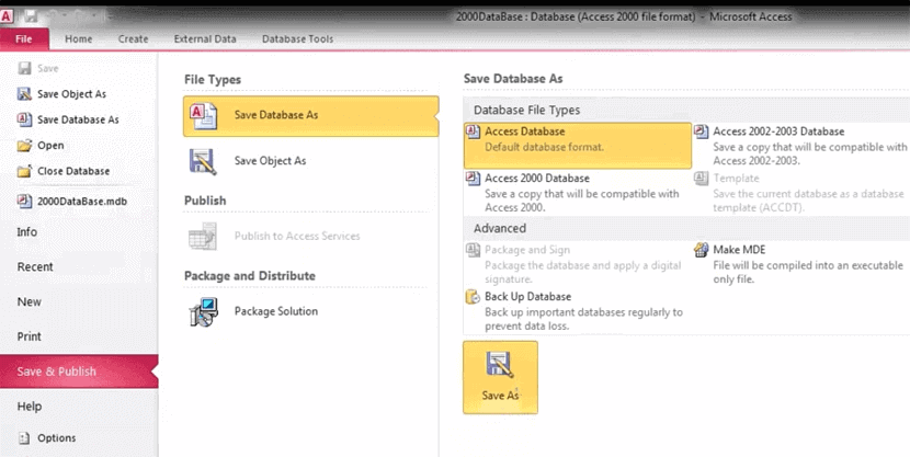 Access kann eine mit erstellte Datenbank nicht
