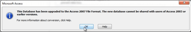 Access kann eine mit erstellte Datenbank nicht
