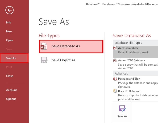 Microsoft Access unterstützt das Dateiformat nicht