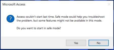 Beheben Microsoft Access Couldn’t Start Last Time